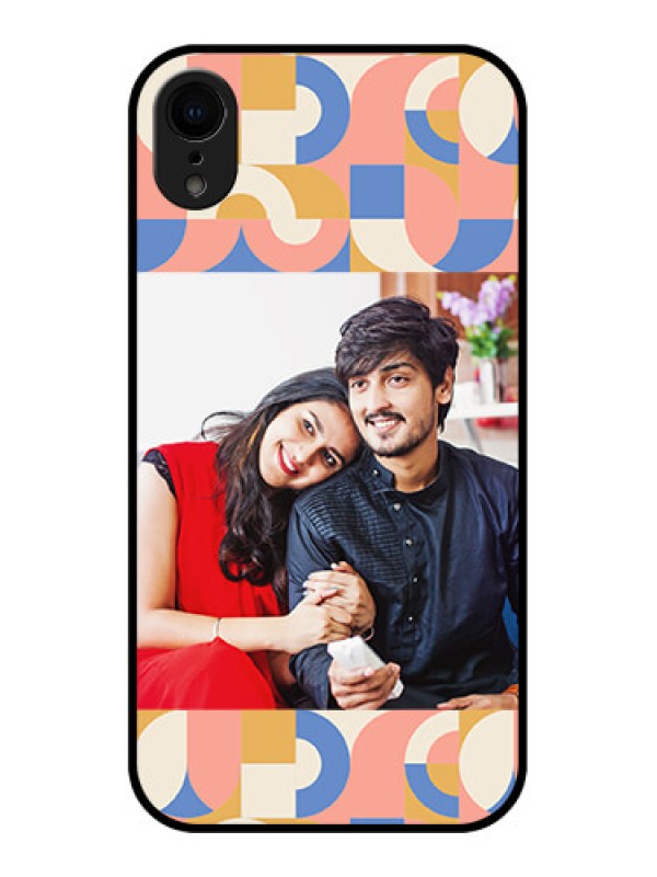 Custom iPhone XR Custom Metal Phone Case - Semi - Circle Maze Pattern Design