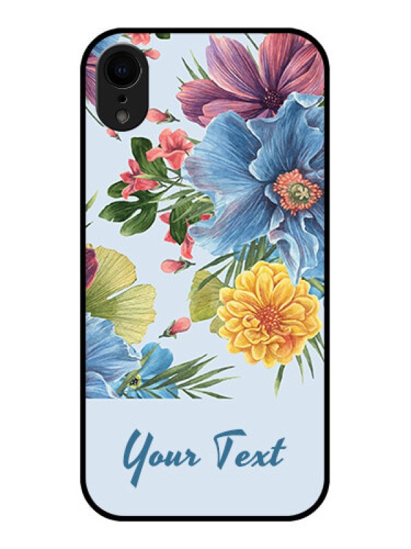 Custom iPhone XR Custom Metal Phone Case - Stunning Watercolored Flowers Painting Design