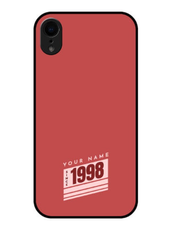 Custom iPhone XR Custom Metal Phone Case - Red Custom Year Of Birth Design