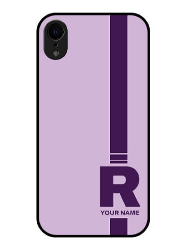 Custom iPhone XR Custom Metal Phone Case - Simple Dual Tone Stripe With Name Design