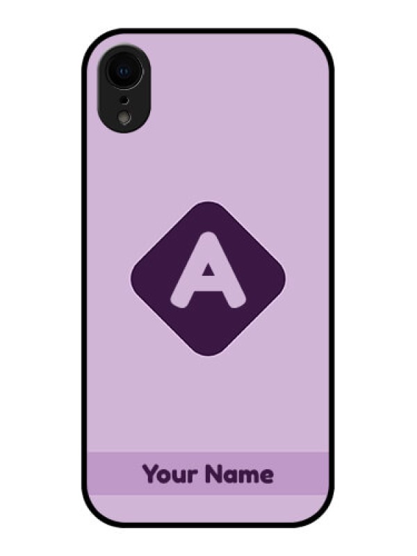 Custom iPhone XR Custom Metal Phone Case - Custom Letter In Curved Badge Design