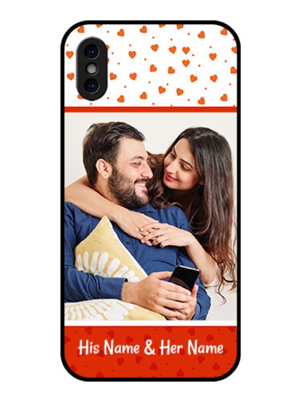 Custom iPhone XS Custom Metal Phone Case - Orange Love Symbol Design