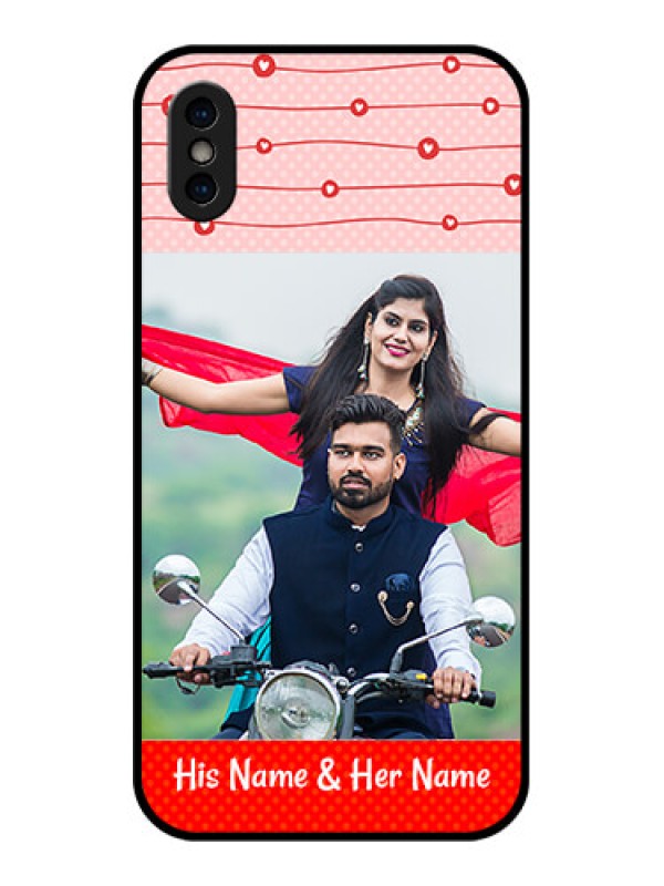 Custom iPhone XS Custom Metal Phone Case - Red Pattern Case Design