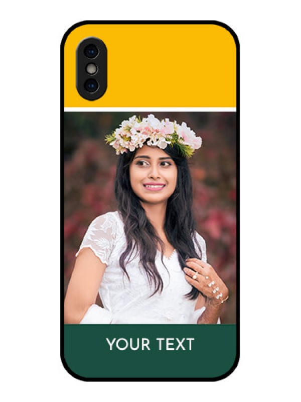 Custom iPhone XS Custom Metal Phone Case - Love You Design