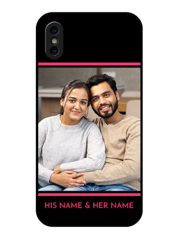 Custom iPhone XS Custom Metal Phone Case - With Add Text Design