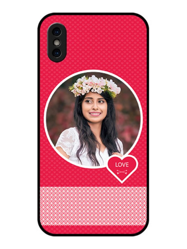 Custom iPhone XS Custom Metal Phone Case - Pink Color Pattern Design