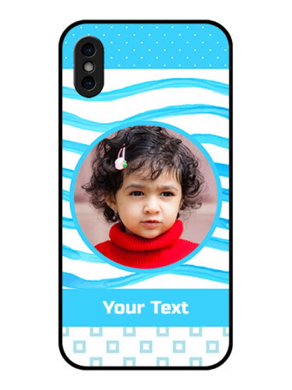 Custom iPhone XS Custom Metal Phone Case - Simple Blue Case Design