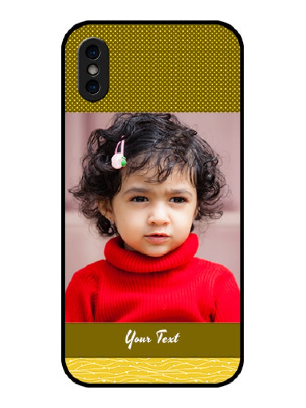 Custom iPhone XS Custom Metal Phone Case - Simple Green Color Design