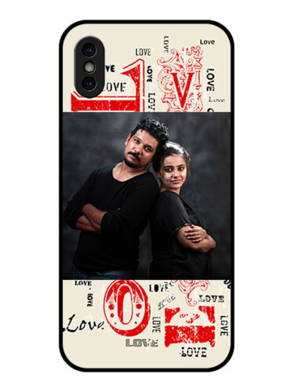 Custom iPhone XS Custom Metal Phone Case - Trendy Love Design Case