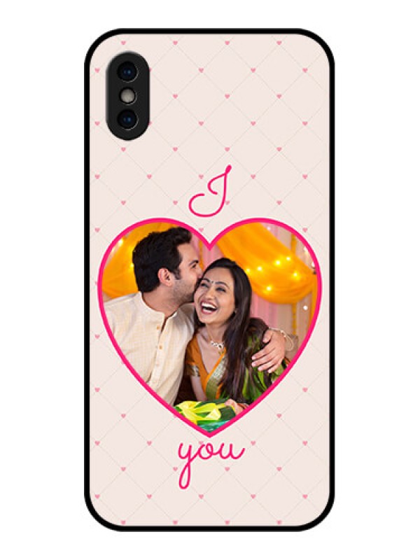 Custom iPhone XS Custom Metal Phone Case - Heart Shape Design