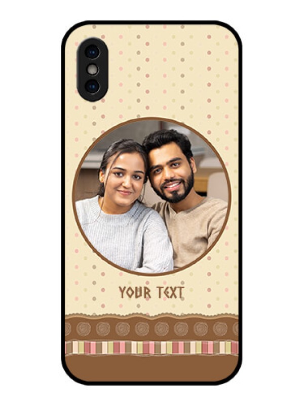 Custom iPhone XS Custom Metal Phone Case - Brown Dotted Mobile Case Design