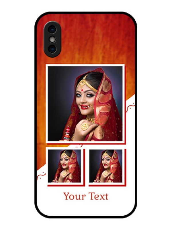 Custom iPhone XS Custom Metal Phone Case - Wedding Memories Design
