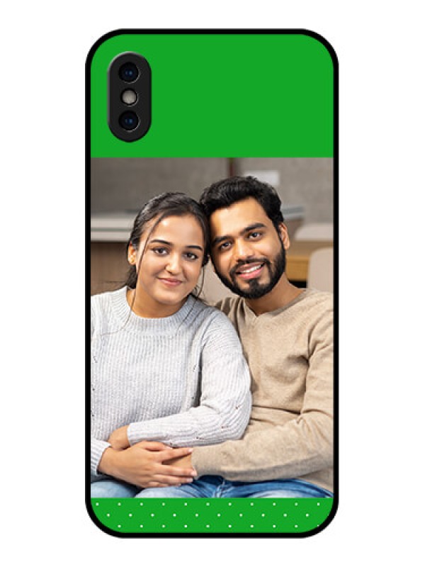 Custom iPhone XS Custom Metal Phone Case - Green Pattern Design