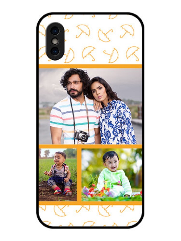 Custom iPhone XS Custom Metal Phone Case - Yellow Pattern Design