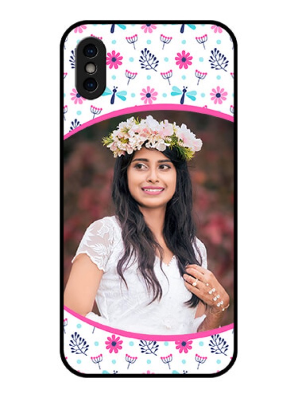 Custom iPhone XS Custom Metal Phone Case - Colorful Flower Design