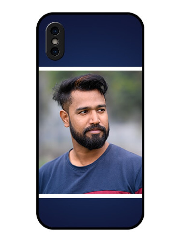 Custom iPhone XS Custom Metal Phone Case - Simple Royal Blue Design