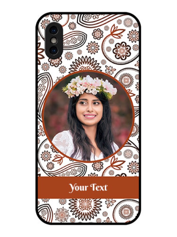 Custom iPhone XS Custom Metal Phone Case - Abstract Flower Design