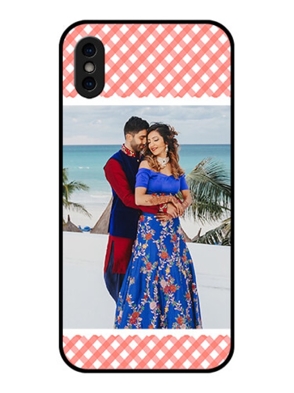 Custom iPhone XS Custom Metal Phone Case - Pink Pattern Design