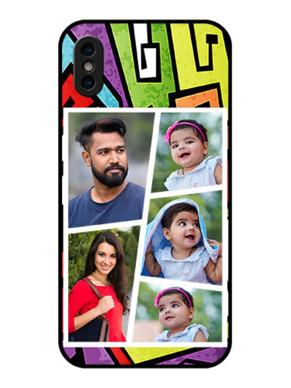 Custom iPhone XS Custom Metal Phone Case - Graffiti Pattern Design