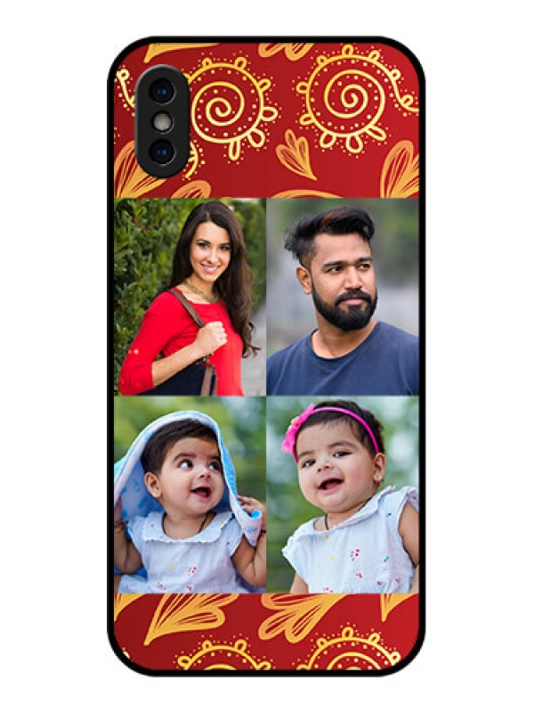 Custom iPhone XS Custom Metal Phone Case - 4 Image Traditional Design