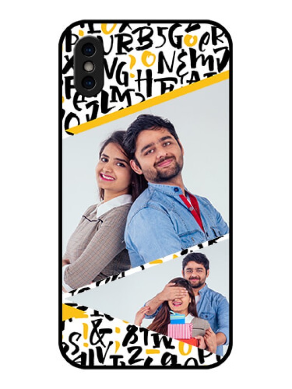 Custom iPhone XS Custom Metal Phone Case - Letters Pattern Design