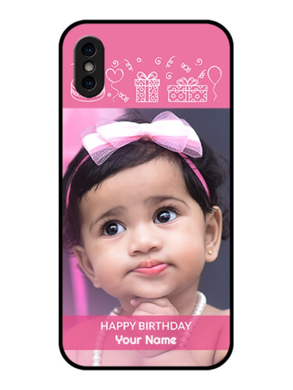 Custom iPhone XS Custom Metal Phone Case - With Birthday Line Art Design