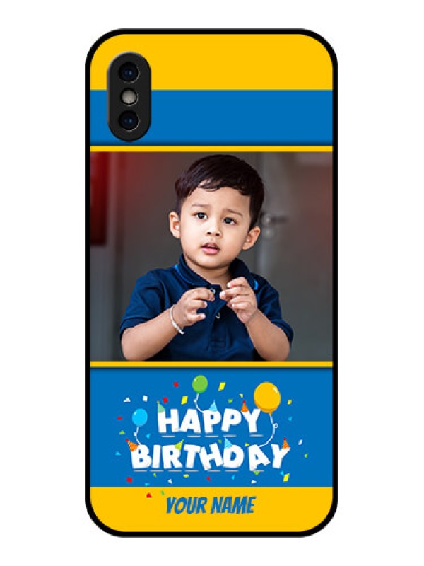Custom iPhone XS Custom Metal Phone Case - Birthday Wishes Design