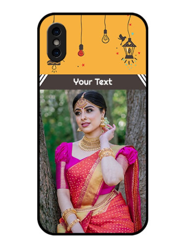 Custom iPhone XS Custom Metal Phone Case - With Family Picture And Icons