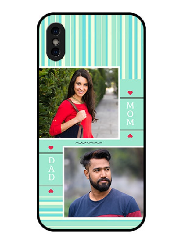 Custom iPhone XS Custom Metal Phone Case - Mom and Dad Pic Design