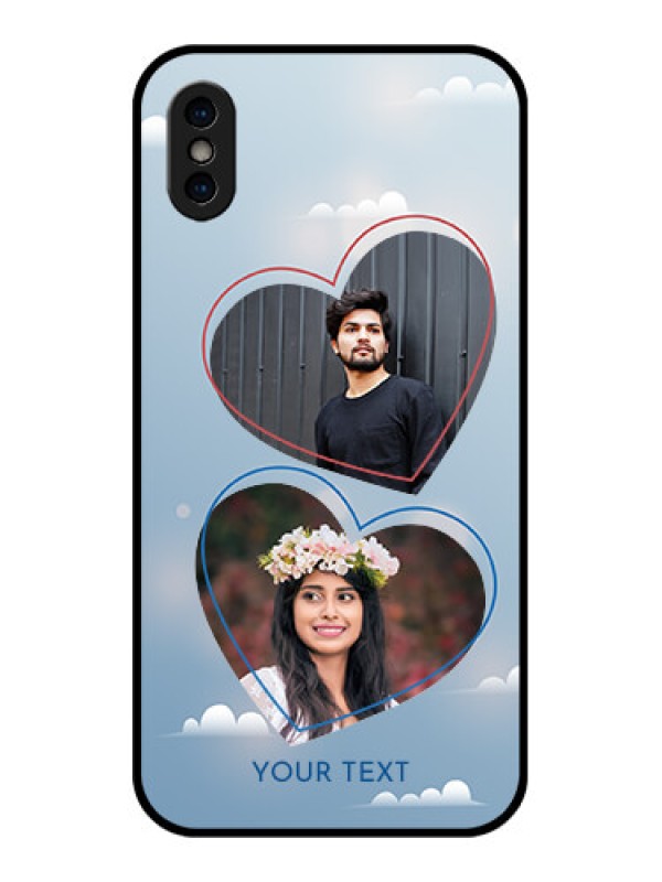 Custom iPhone XS Custom Metal Phone Case - Blue Color Couple Design