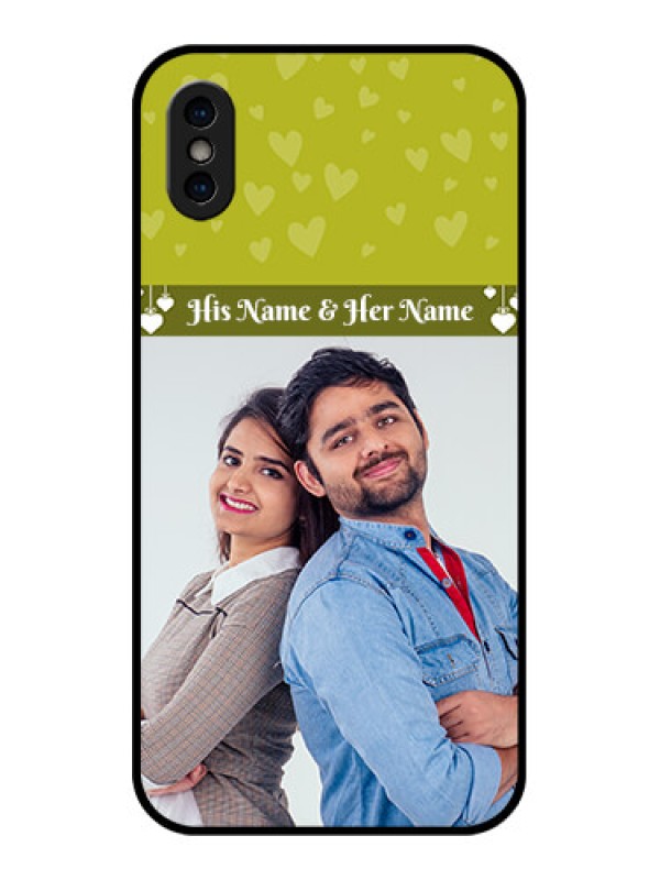 Custom iPhone XS Custom Metal Phone Case - You and Me Heart Design