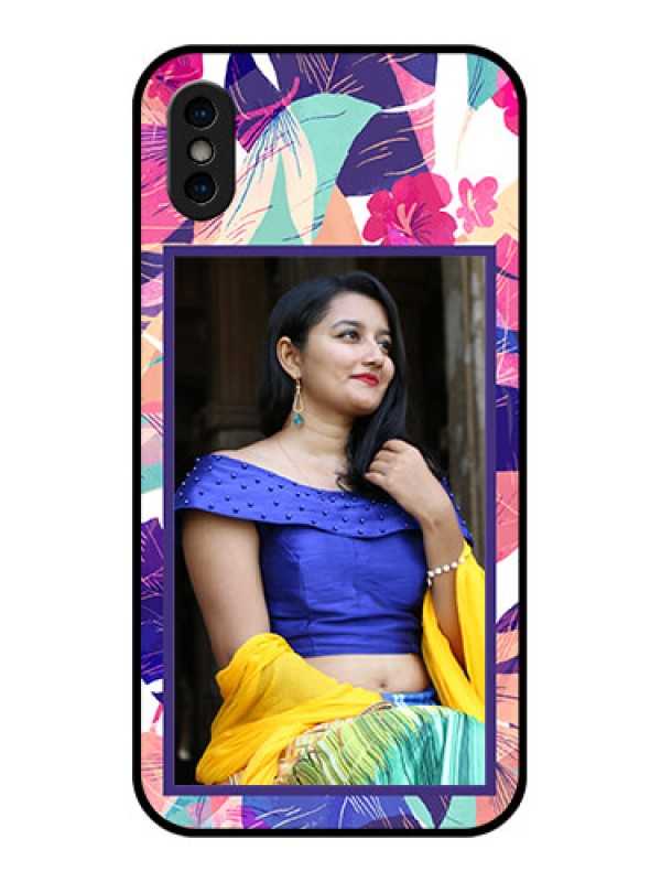 Custom iPhone XS Custom Metal Phone Case - Abstract Floral Design