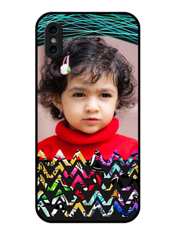 Custom iPhone XS Custom Metal Phone Case - Neon Abstract Design