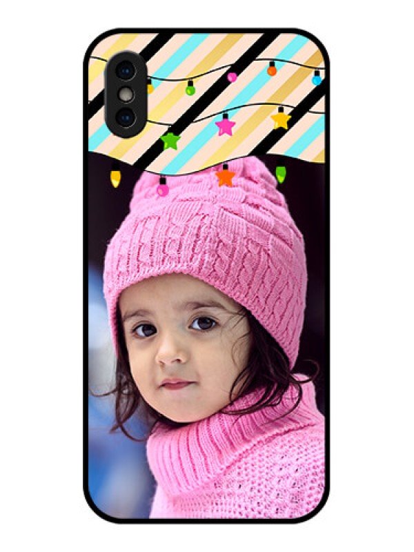 Custom iPhone XS Custom Metal Phone Case - Lights Hanging Design