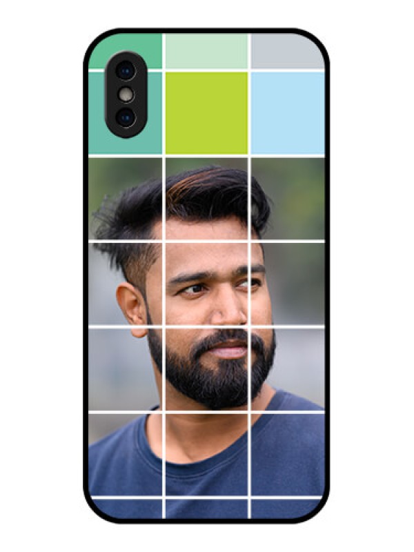 Custom iPhone XS Custom Metal Phone Case - With White Box Pattern