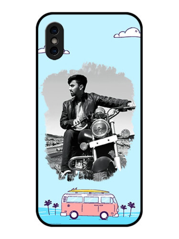 Custom iPhone XS Custom Metal Phone Case - Travel and Adventure Design