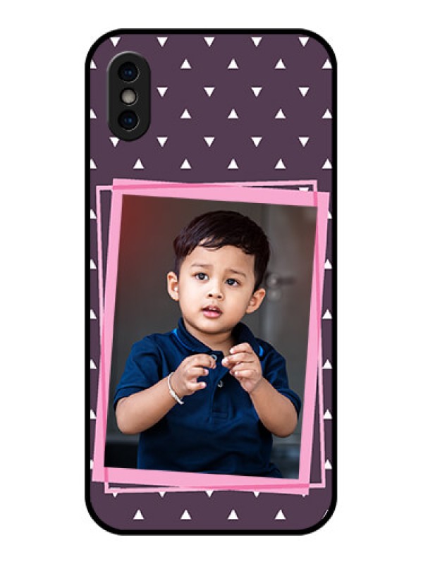 Custom iPhone XS Custom Metal Phone Case - Triangle Pattern Dotted Design