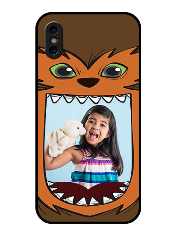 Custom iPhone XS Custom Metal Phone Case - Owl Monster Back Case Design