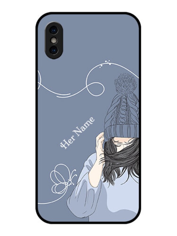 Custom iPhone XS Custom Metal Phone Case - Girl In Winter Outfit Design