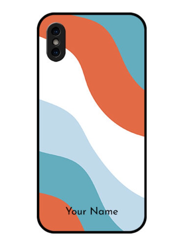 Custom iPhone XS Custom Metal Phone Case - Coloured Waves Design