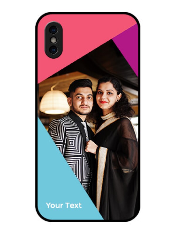 Custom iPhone XS Custom Metal Phone Case - Stacked Triple Colour Design