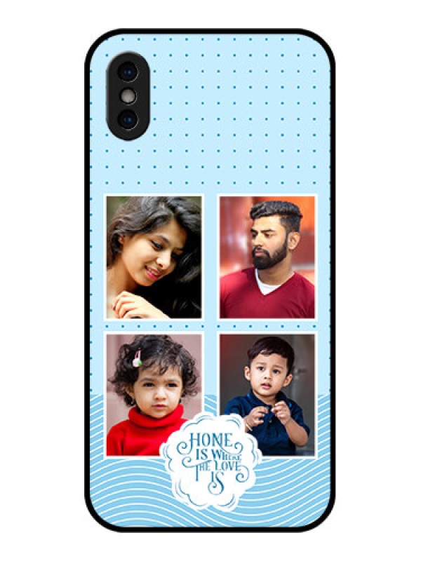 Custom iPhone XS Custom Metal Phone Case - Cute Love Quote With 4 Pic Upload Design