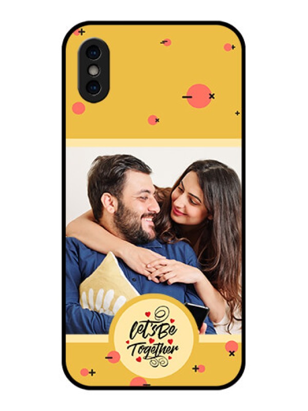 Custom iPhone XS Custom Metal Phone Case - Lets Be Together Design