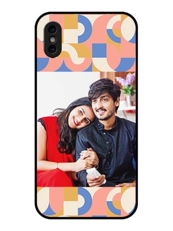 Custom iPhone XS Custom Metal Phone Case - Semi - Circle Maze Pattern Design