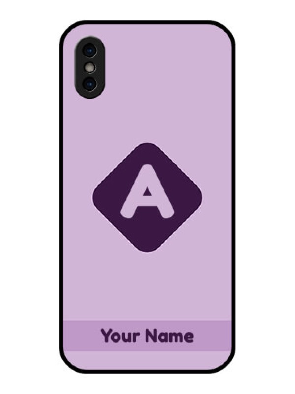 Custom iPhone XS Custom Metal Phone Case - Custom Letter In Curved Badge Design
