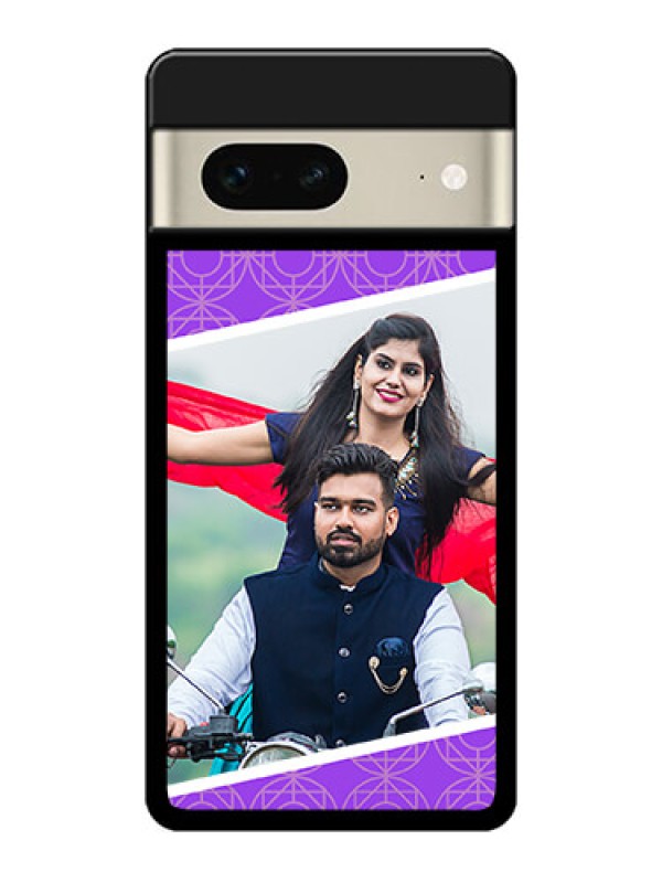 Custom Google Pixel 7 5G Custom Metal Phone CaseViolet Color Pattern Design