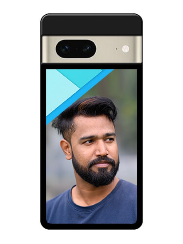 Custom Google Pixel 7 5G Custom Metal Phone CaseBlue Pattern Design