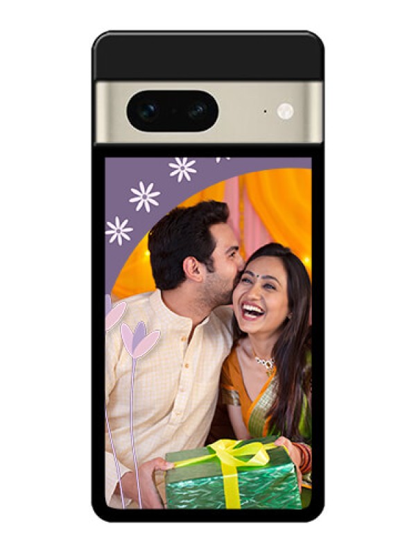 Custom Google Pixel 7 5G Custom Metal Phone CaseLavender Flowers Design