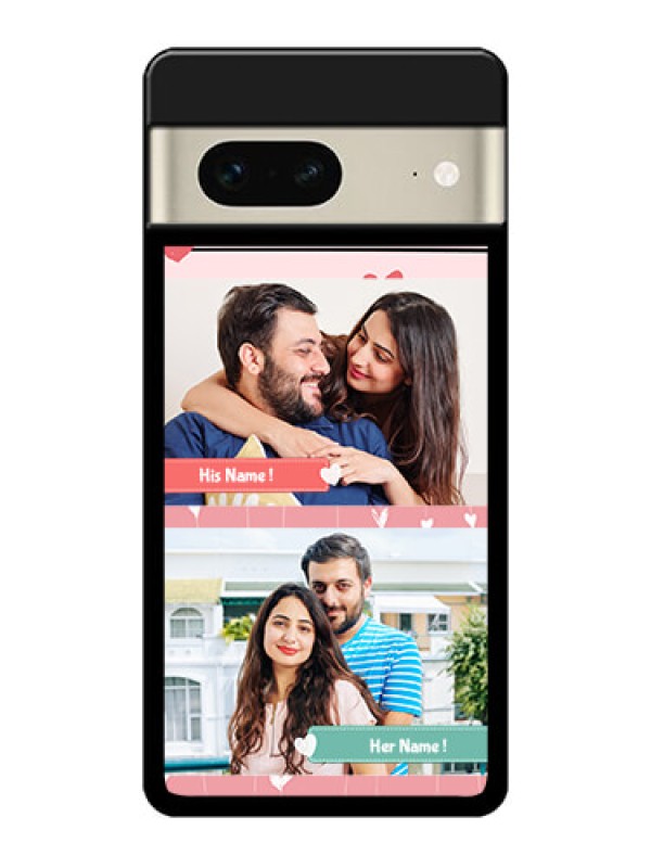 Custom Google Pixel 7 5G Custom Metal Phone CasePhoto With Heart Design