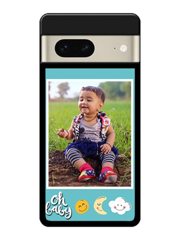 Custom Google Pixel 7 5G Custom Metal Phone CaseSmiley Kids Stars Design